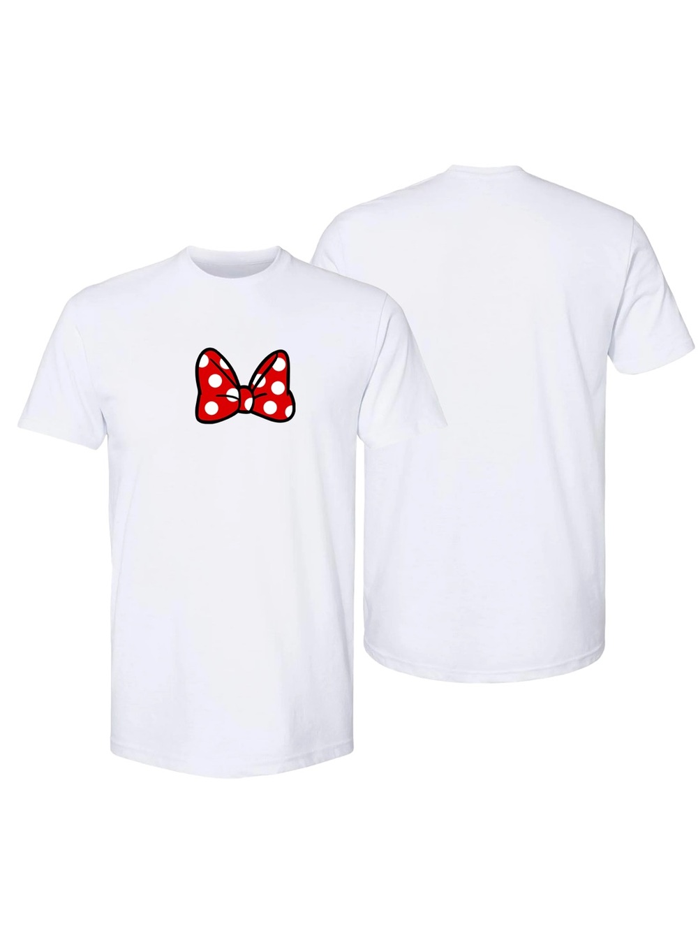 Unisex Minnie Mouse Bow Cotton T-Shirt White
